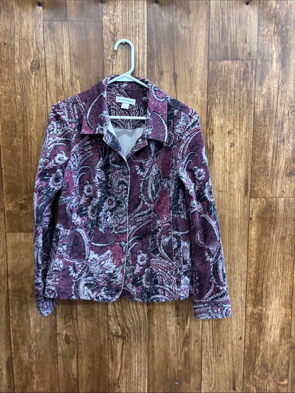 Christopher & Banks Burgundy Paisley Jacket